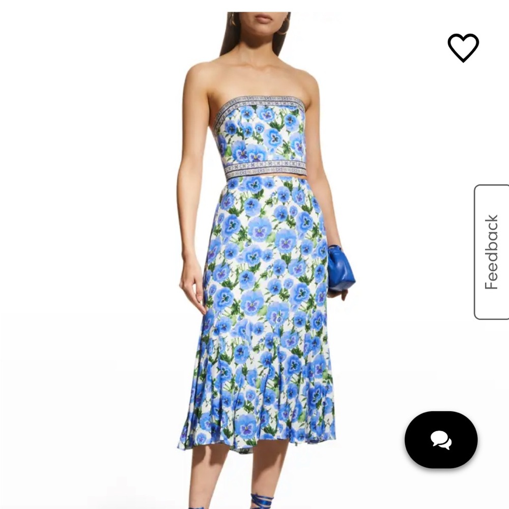 Alice + Olivia Blue Strapless Ruffled Dress for Weddings